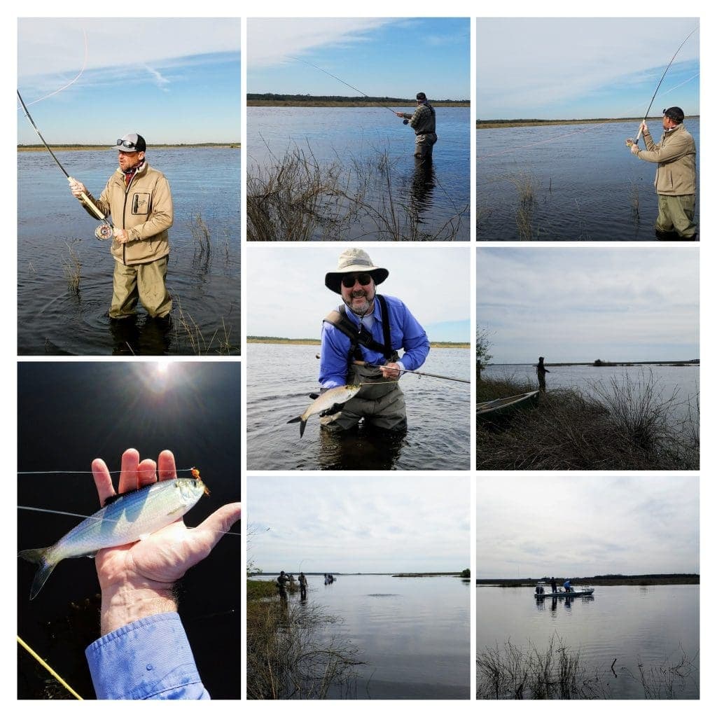 A Collage of pictures taken during the Spey Casting Clinic on the St. Johns River