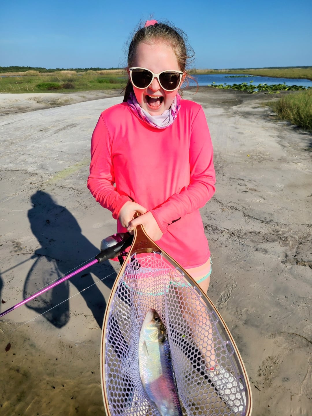 Evelyn caught her first Shad! - Shad on the Fly