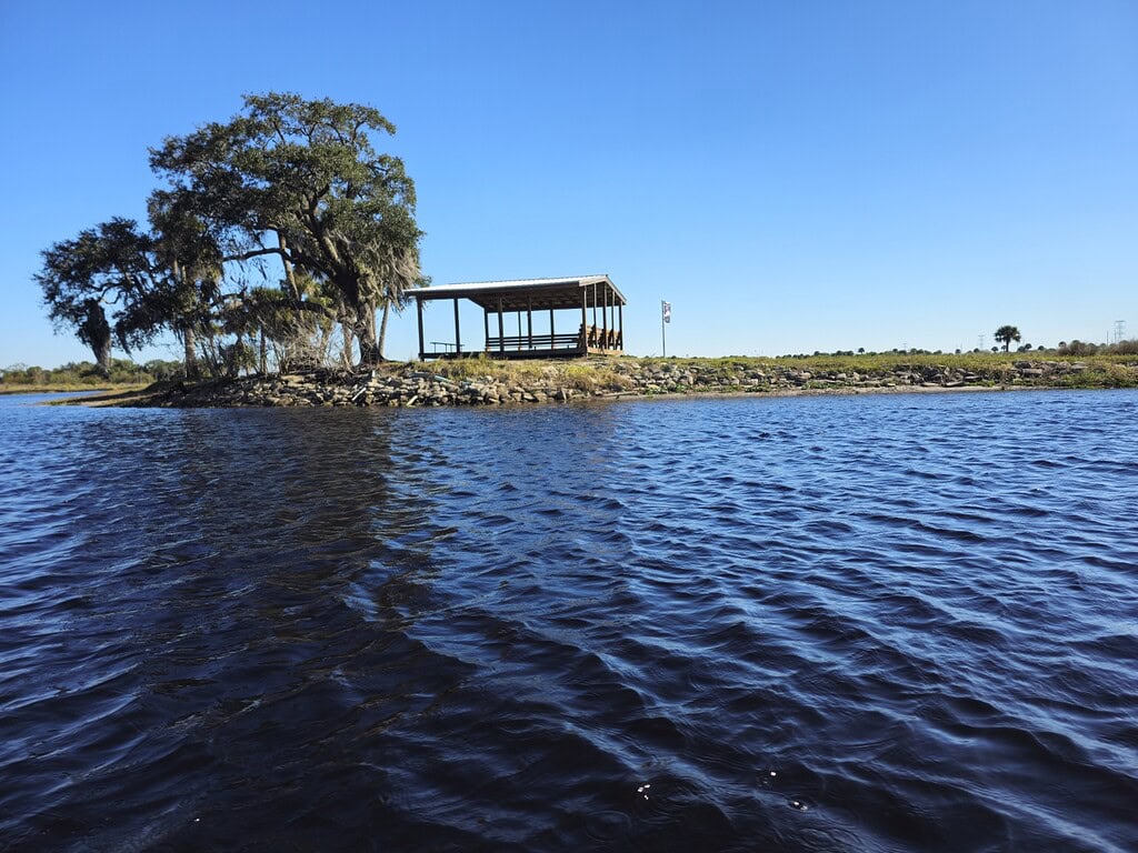 Catfish Hotel on a grassy bank, perfect for American and Hickory Shad fly fishing.
